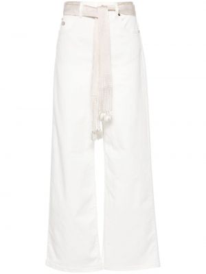 Voľné džínsy s vysokým pásom Agnona biela