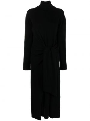Μάλλινη μίντι φόρεμα Christian Wijnants μαύρο