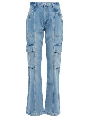 Bavlněné džíny s vysokým pasem Frame - modrá