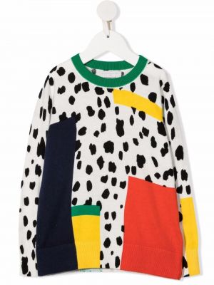 Trykt flekket bomull hettegenser for jenter Stella Mccartney Kids hvit