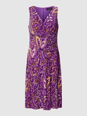 Sukienka koktajlowa Lauren Ralph Lauren fioletowa