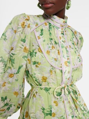 Kvetinové šaty Alemais zelená