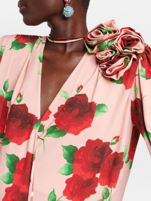 Bluză cu model floral din jerseu Magda Butrym roz