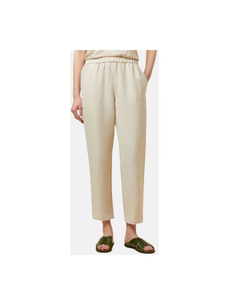 Pantalones de lino de algodón Pomandère beige