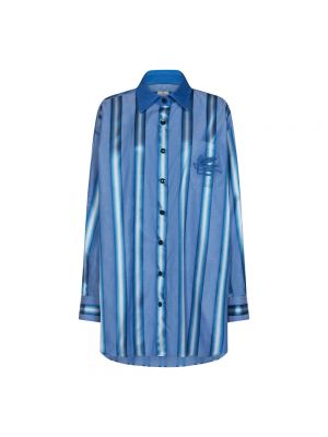 Koszula w paski oversize Etro niebieska