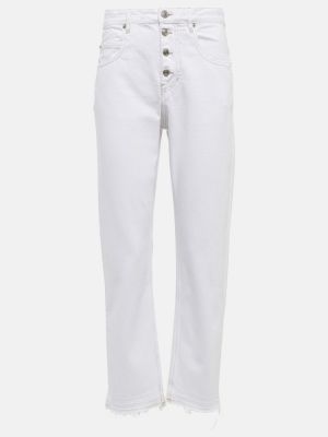 Straight fit džíny s vysokým pasem Marant Etoile bílé