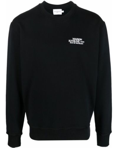 Trykt sweatshirt Maison Kitsuné svart