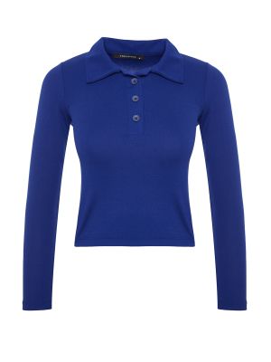 Πλεκτή μπλούζα με στενή εφαρμογή Trendyol μπλε