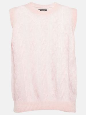 Mohérová prolamovaná vesta z alpaky Amiri růžová