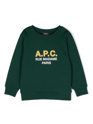 Puuvilla huppari tytöille A.p.c. Kids vihreä