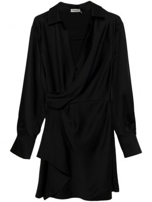 Satynowa sukienka koszulowa Simkhai czarna