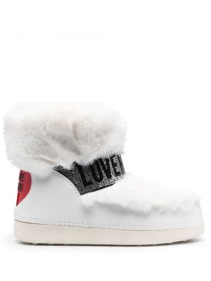 Кожа зимни обувки за сняг Love Moschino бяло