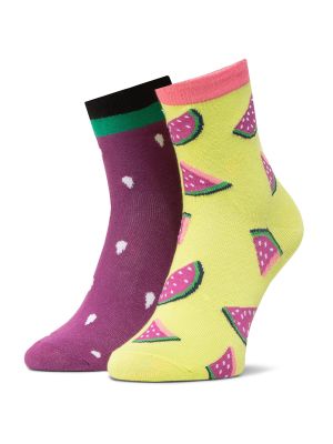 Πουά ψηλές κάλτσες Dots Socks μωβ