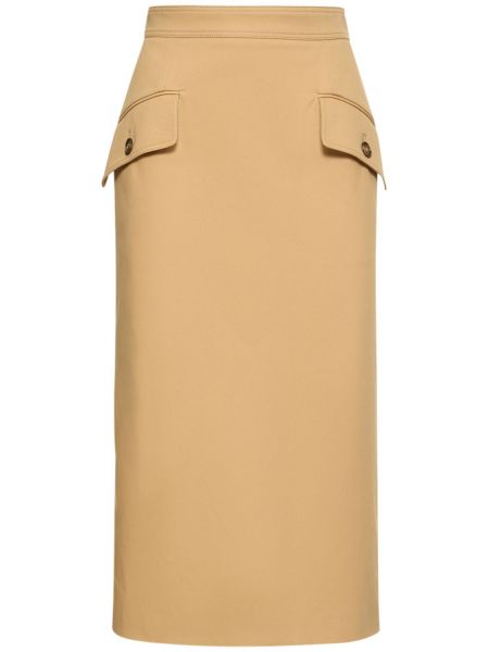 Pennkjol i bomull med fickor Alberta Ferretti beige