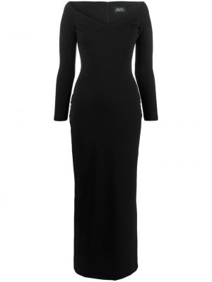 Krepové dlouhé šaty Solace London černé