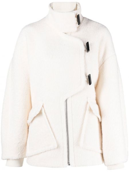 Асиметрично палто Ganni бяло