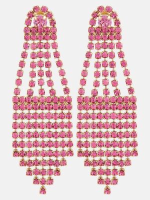 Růžové křišťálové náušnice Oscar De La Renta