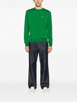 Vlněný svetr s výšivkou Manuel Ritz zelený