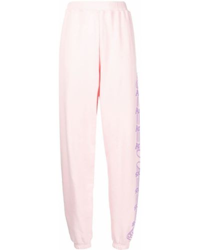 Pantaloni con stampa Aries rosa