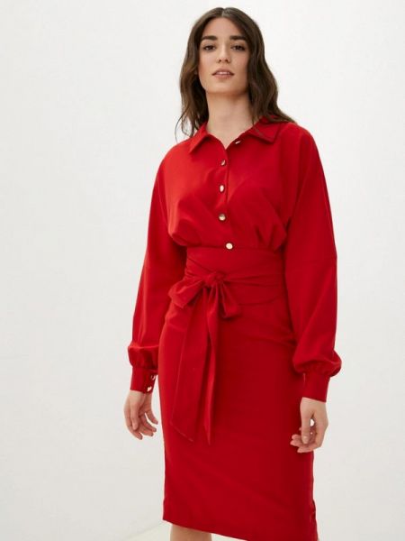 Платье-рубашка Avemod красное