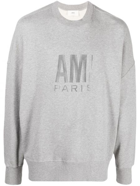 Brodert sweatshirt Ami Paris grå