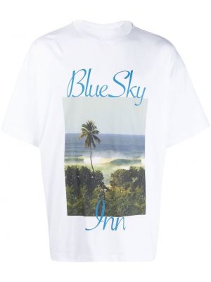 Kokvilnas t-krekls ar apdruku Blue Sky Inn