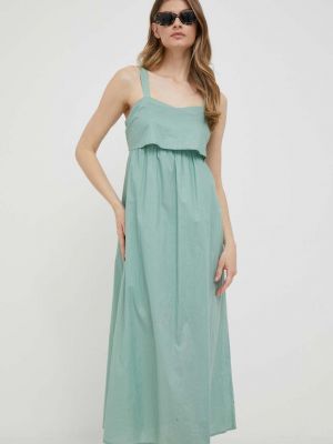 Sukienka midi bawełniana Sisley zielona