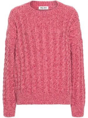 Кашмирен пуловер Miu Miu розово