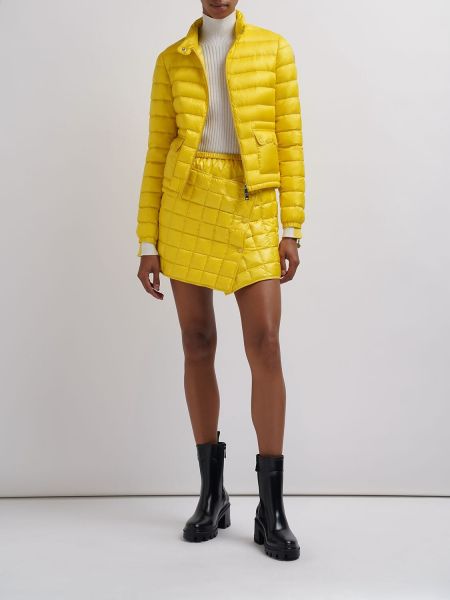 Péřové sukně z nylonu Moncler žluté