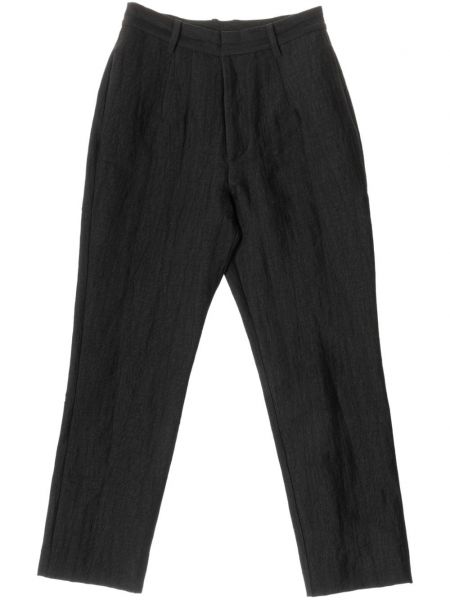 Λινό παντελόνι σε στενή γραμμή Uma Wang μαύρο