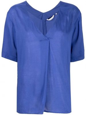 Блуза с v-образно деколте Xacus синьо