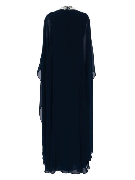 Suknele su karoliukais Badgley Mischka mėlyna