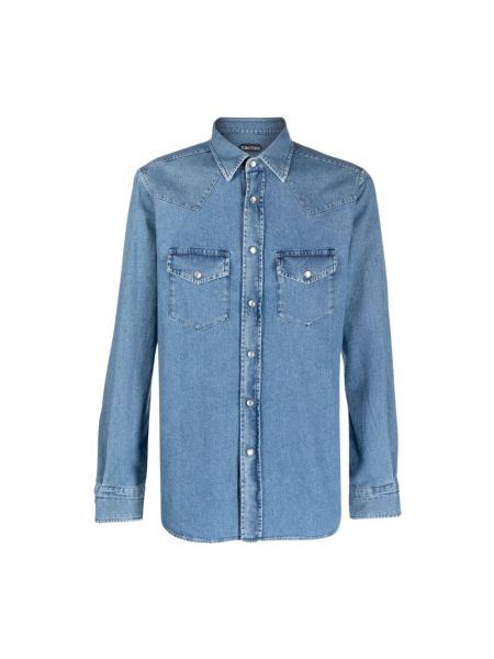 Koszula jeansowa casual Tom Ford niebieska