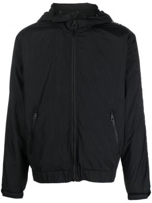 Džínová bunda s kapucí Versace Jeans Couture černá