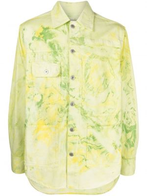 Camicia jeans con stampa Feng Chen Wang verde