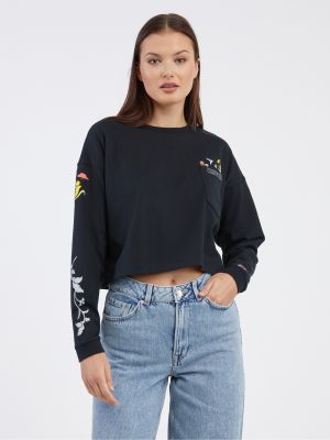 Gėlėtas džemperis Converse juoda