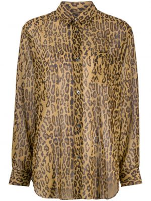 Avslappet leopard skjorte Junya Watanabe brun