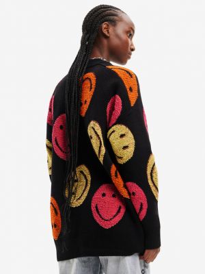 Oversize пуловер Desigual черно