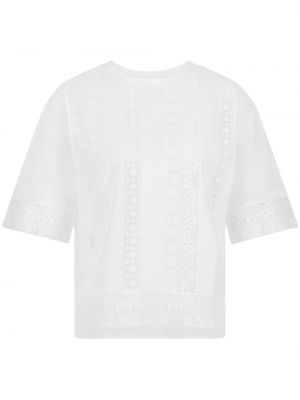 Spitzen t-shirt Giambattista Valli weiß