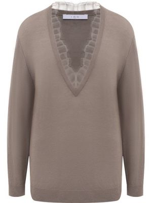 Шелковый шерстяной пуловер Iro серый