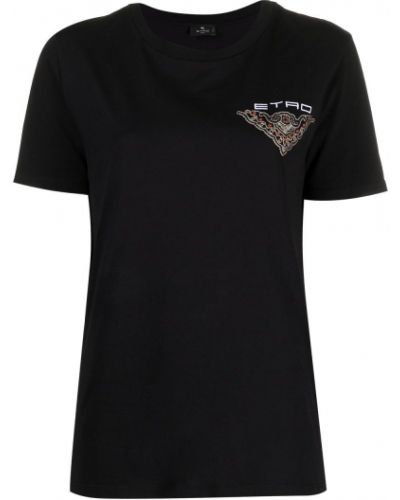 Camiseta de cachemir con estampado con estampado de cachemira Etro negro