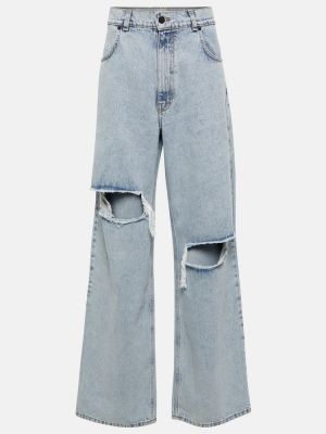 Voľné obnosené džínsy s nízkym pásom The Mannei modrá