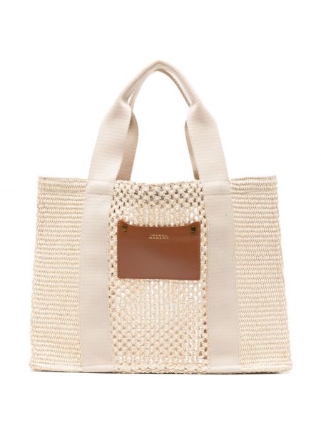 Τσάντα shopper από λυγαριά Isabel Marant μπεζ