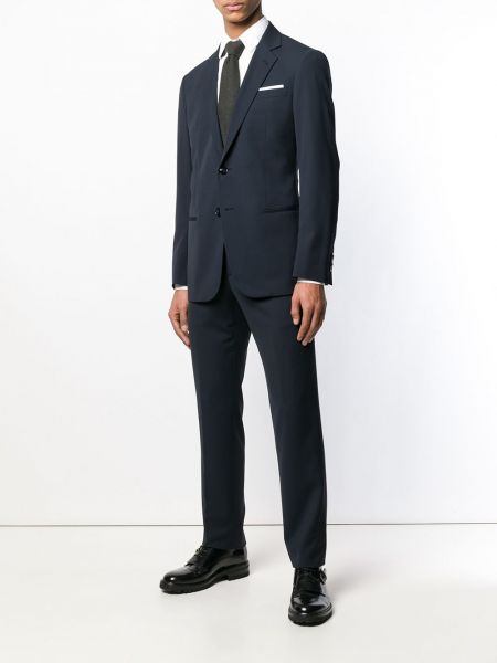 Slim fit oblek Giorgio Armani modrý