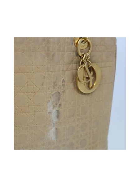 Bolsa de hombro de nailon retro Dior Vintage beige