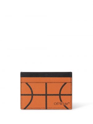 Δερμάτινος δερμάτινος πορτοφόλι με σχέδιο Off-white