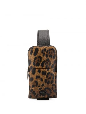 Geantă cu imagine cu model leopard Dolce & Gabbana