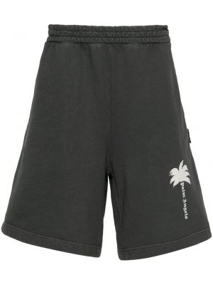 Shorts de sport à imprimé Palm Angels gris