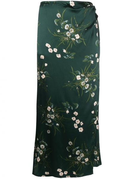Suknja s cvjetnim printom s printom Reformation zelena