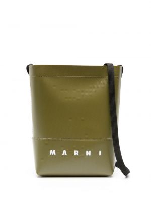 Чанта за ръка с принт Marni зелено